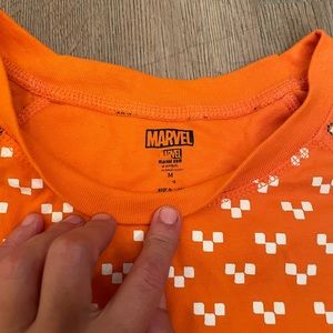 Orange marvel shirt